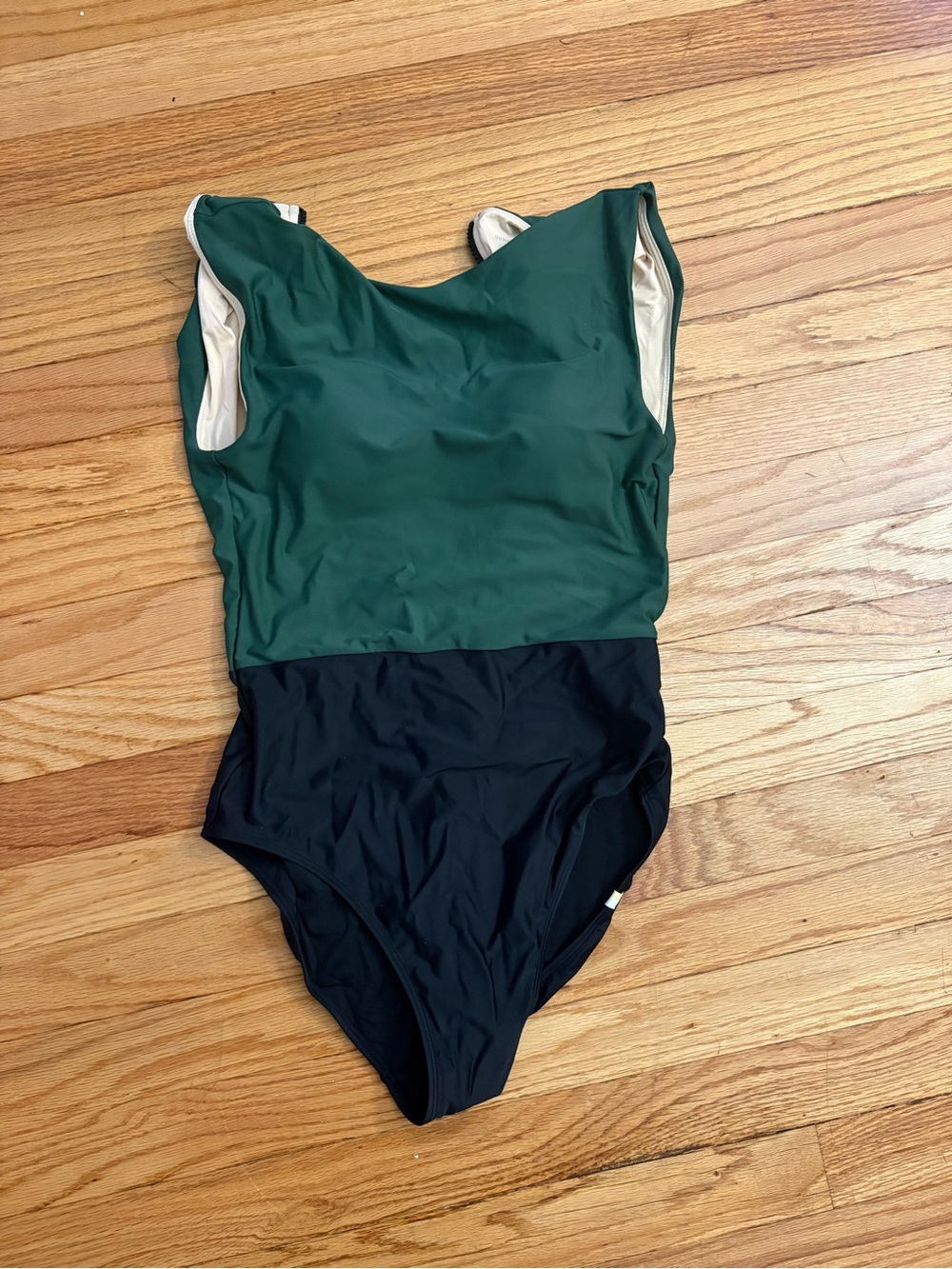 Summersalt Two-Tone Green & Black One-Piece Swimsuit